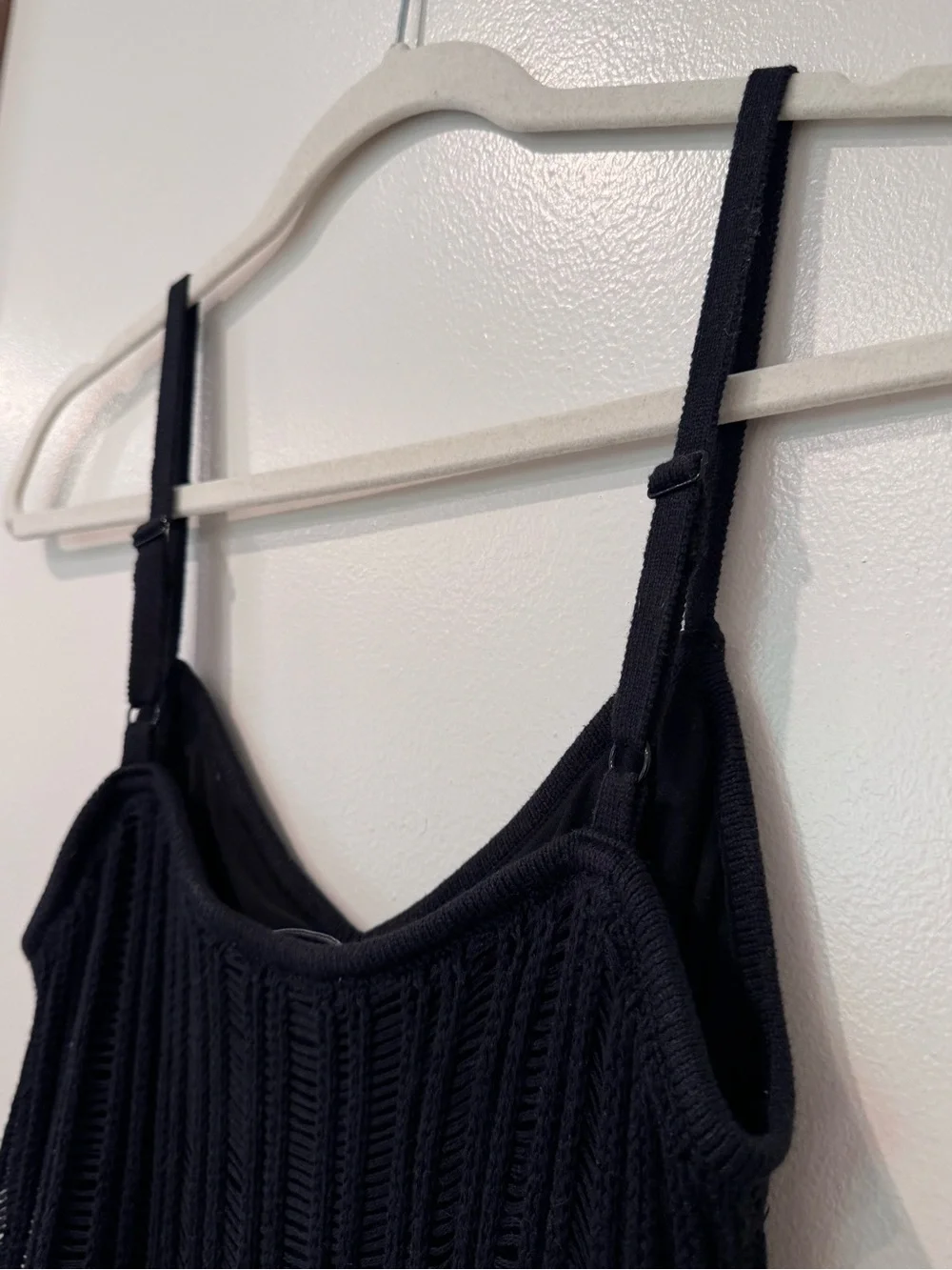 NWT Abercrombie & Fitch Crochet Striped Maxi Dress in Black/Cream Size M
